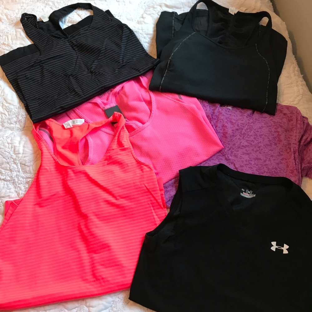 6 under armor workout shirts!